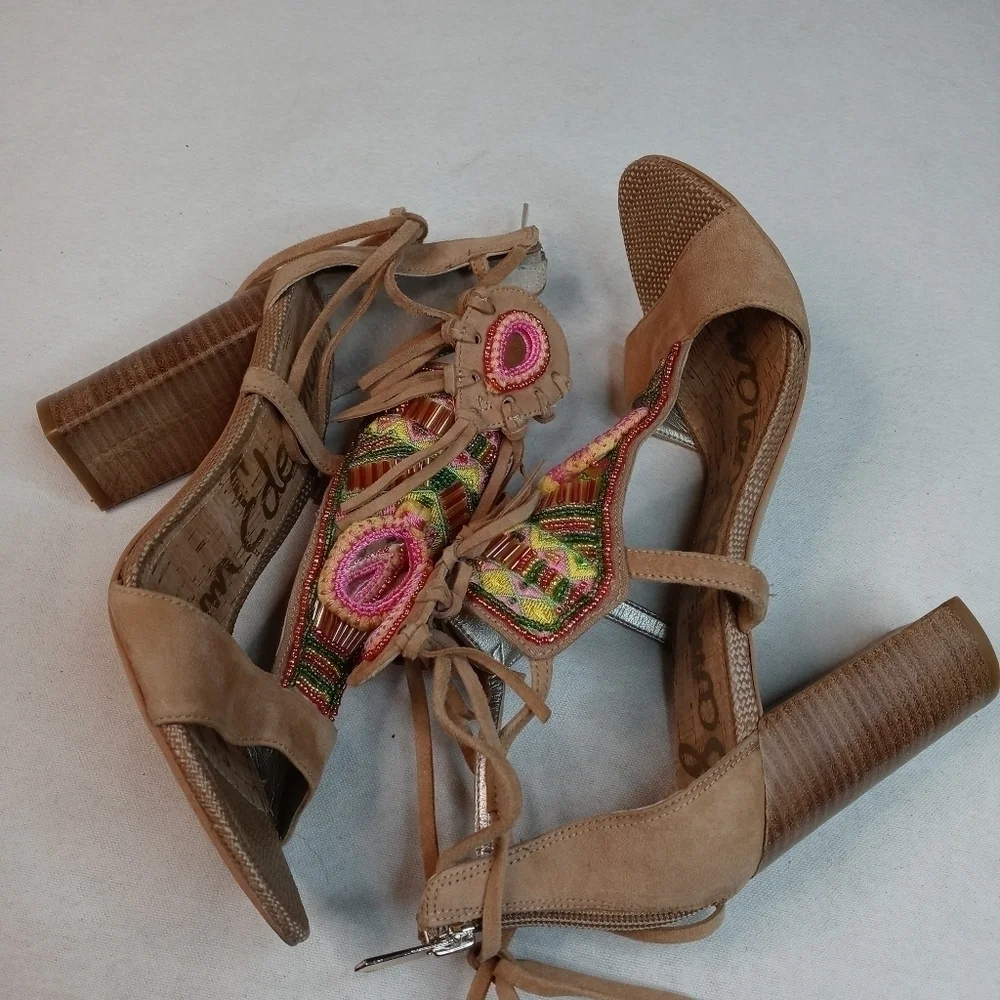 SAM EDELMAN Brown Leather ‘Yvette’ Embellished mir